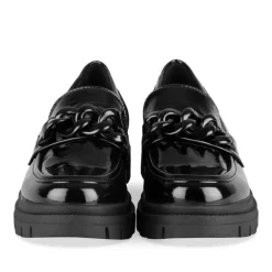 Mocassins NOIR Femme Motif Chaîne A Enfiler