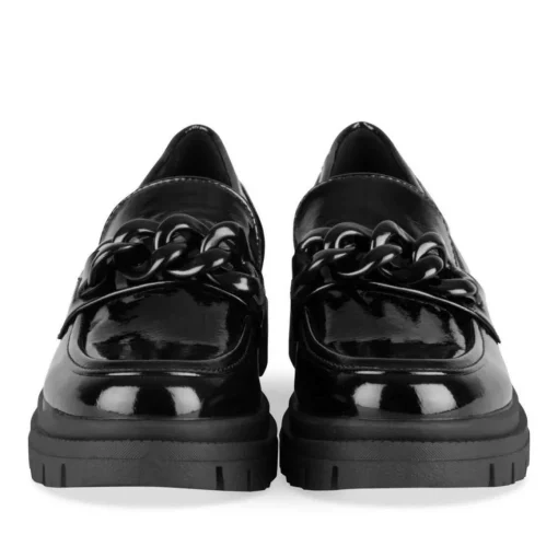 Mocassins NOIR Femme Motif Chaîne A Enfiler