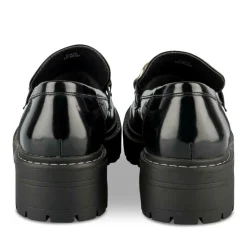 Mocassins NOIR Femme Motif Chaîne A Enfiler