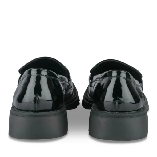 Mocassins NOIR Femme Motif Chaîne A Enfiler