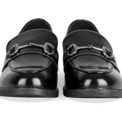 Mocassins NOIR Femme Motif Uni A Enfiler