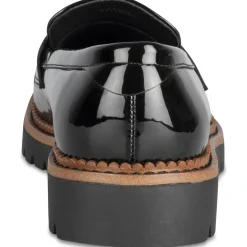 Mocassins NOIR Femme Motif Vernis A Enfiler