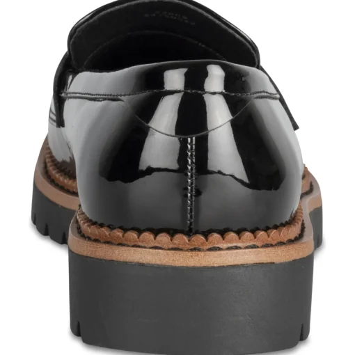 Mocassins NOIR Femme Motif Vernis A Enfiler