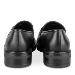 Mocassins NOIR Femme Motif Chaîne A Enfiler