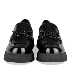 Mocassins NOIR Femme Motif Chaîne A Enfiler