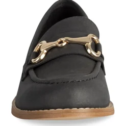 Mocassins NOIR Femme Motif Uni A Enfiler