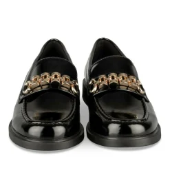 Mocassins NOIR Femme Motif Chaîne A Enfiler