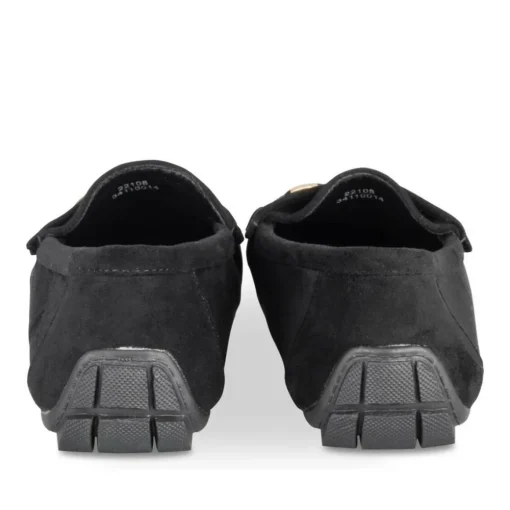 Mocassins NOIR Femme Motif Chaîne A Enfiler