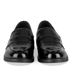 Mocassins NOIR Femme Motif Vernis A Enfiler