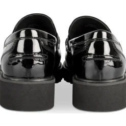 Mocassins NOIR Femme Motif Vernis A Enfiler