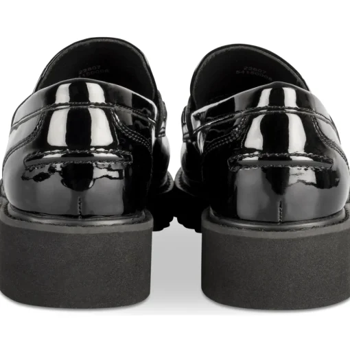 Mocassins NOIR Femme Motif Vernis A Enfiler