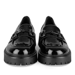 Mocassins NOIR Femme Motif Vernis A Enfiler