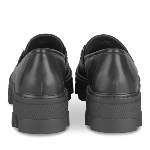Mocassins NOIR Femme Motif Chaîne A Enfiler
