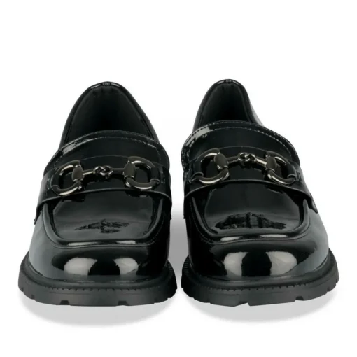 Mocassins NOIR Femme Motif Chaîne A Enfiler