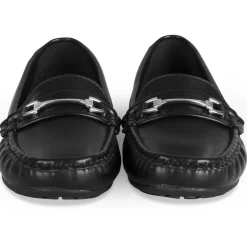 Mocassins NOIR Femme Motif Uni A Enfiler