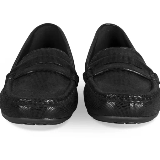 Mocassins NOIR Femme Motif Uni A Enfiler