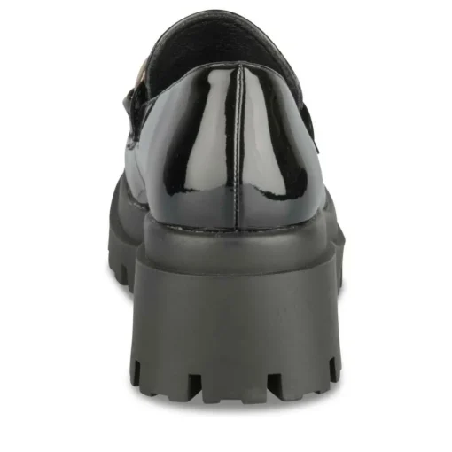 Mocassins NOIR Femme Motif Vernis A Enfiler