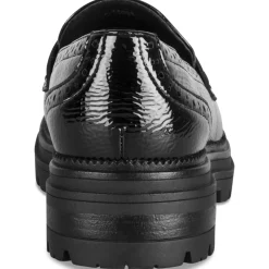 Mocassins NOIR Femme Motif Vernis A Enfiler