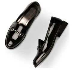 Mocassins NOIR Femme Motif Vernis A Enfiler
