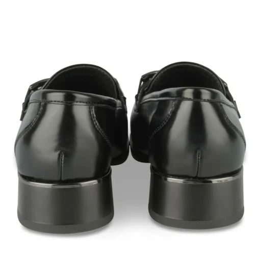 Mocassins NOIR Femme Motif Chaîne A Enfiler