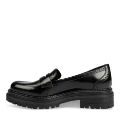 Mocassins NOIR Femme Motif Vernis A Enfiler