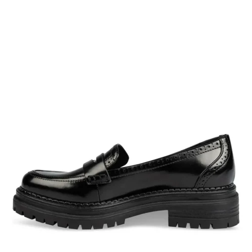 Mocassins NOIR Femme Motif Vernis A Enfiler
