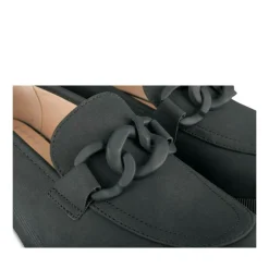 Mocassins NOIR Femme Motif Chaîne A Enfiler