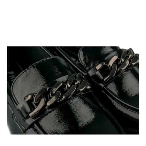 Mocassins NOIR Femme Motif Chaîne A Enfiler