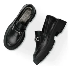 Mocassins NOIR Femme Motif Uni A Enfiler