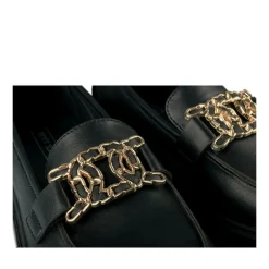 Mocassins NOIR Femme Motif Chaîne A Enfiler