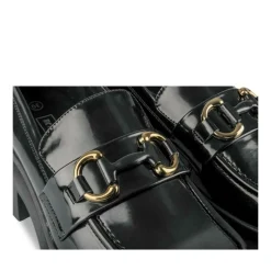 Mocassins NOIR Femme Motif Chaîne A Enfiler