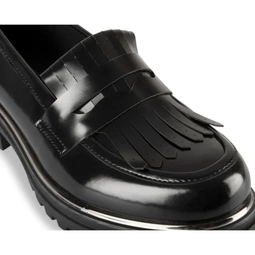 Mocassins NOIR Femme Motif Uni A Enfiler