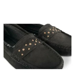 Mocassins NOIR Femme Motif Uni A Enfiler
