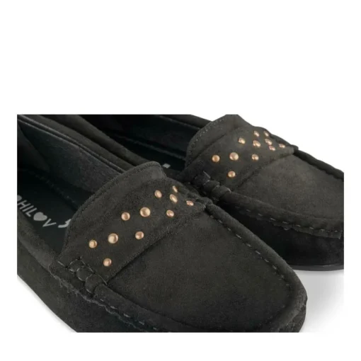 Mocassins NOIR Femme Motif Uni A Enfiler