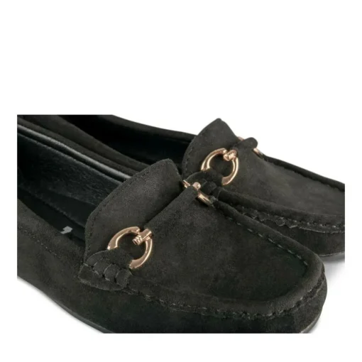 Mocassins NOIR Femme Motif Uni A Enfiler