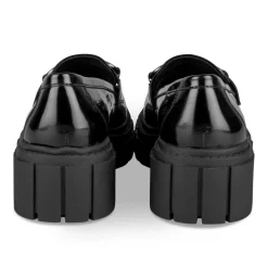 Mocassins NOIR Femme Motif Chaîne A Enfiler
