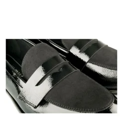 Mocassins NOIR Femme Motif Vernis A Enfiler