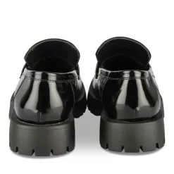 Mocassins NOIR Femme Motif Chaîne A Enfiler