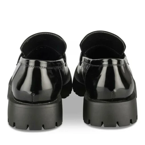 Mocassins NOIR Femme Motif Chaîne A Enfiler