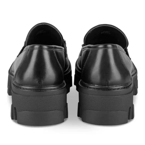 Mocassins NOIR Femme Motif Chaîne A Enfiler