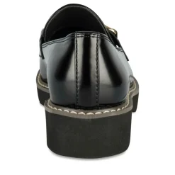 Mocassins NOIR Femme Motif Chaîne A Enfiler