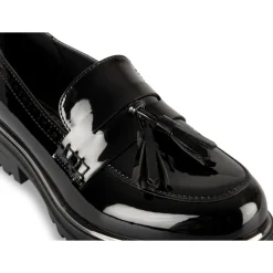 Mocassins NOIR Femme Motif Uni A Enfiler