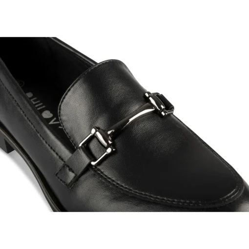 Mocassins NOIR Femme Motif Uni A Enfiler