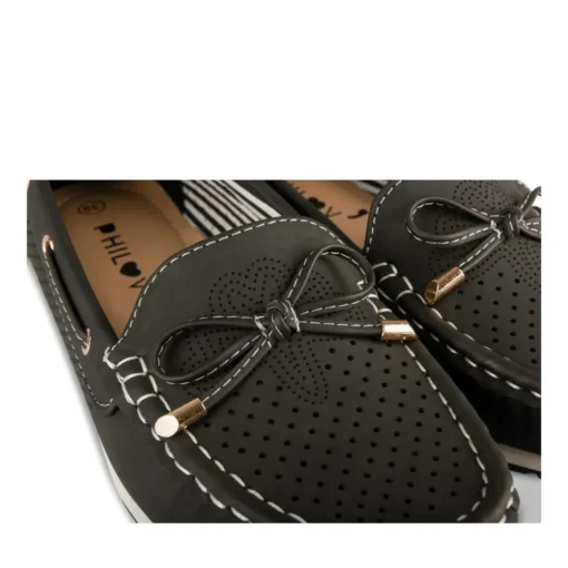 Mocassins NOIR Femme Motif Uni A Enfiler