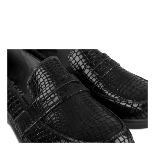 Mocassins NOIR Femme Motif Uni A Enfiler