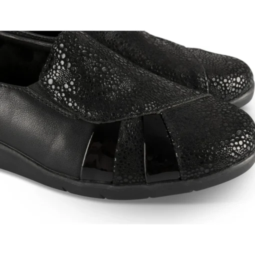 Mocassins NOIR Femme Motif Uni Scratch