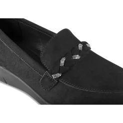 Mocassins NOIR Femme Motif Uni A Enfiler