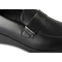 Mocassins NOIR Femme Motif Uni A Enfiler