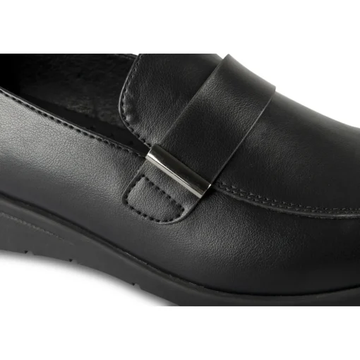 Mocassins NOIR Femme Motif Uni A Enfiler