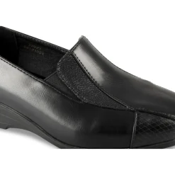 Mocassins NOIR Femme Motif Uni A Enfiler